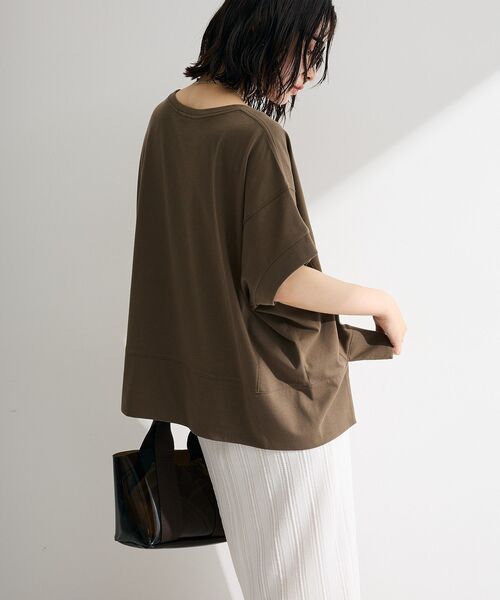 Green　Parks（グリーンパークス）の「【接触冷感・抗菌防臭】楽しゃれカットプルオーバー（Tシャツ/カットソー・レディース・カーキ/サックスブルー/ブラック/イエロー/オフホワイト・FREE）」の11枚目の写真
