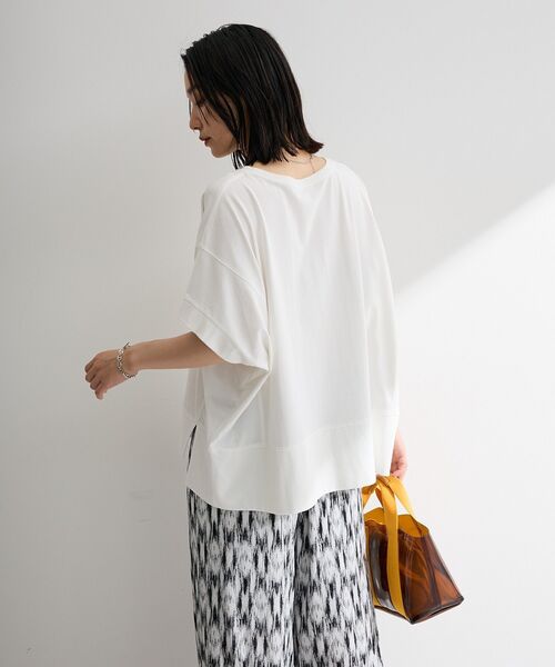 Green　Parks（グリーンパークス）の「【接触冷感・抗菌防臭】楽しゃれカットプルオーバー（Tシャツ/カットソー・レディース・カーキ/サックスブルー/ブラック/イエロー/オフホワイト・FREE）」の16枚目の写真