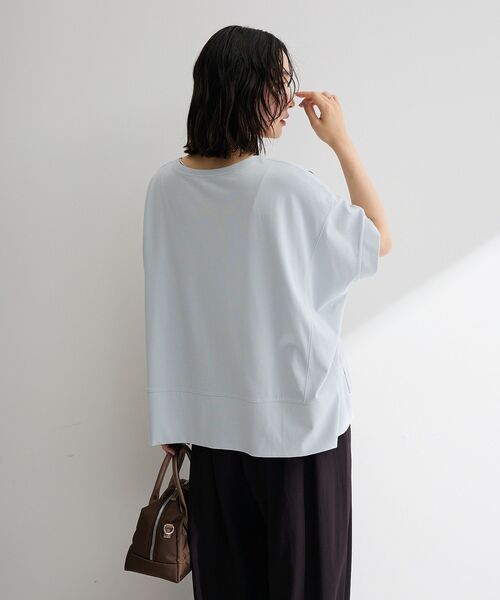Green　Parks（グリーンパークス）の「【接触冷感・抗菌防臭】楽しゃれカットプルオーバー（Tシャツ/カットソー・レディース・カーキ/サックスブルー/ブラック/イエロー/オフホワイト・FREE）」の22枚目の写真
