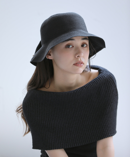 La TOTALITE(ラトータリテ)の「La Totalite リボンスリットハット(ハット・レディース・ベージュ/ブラック・FREE)」の12枚目の写真