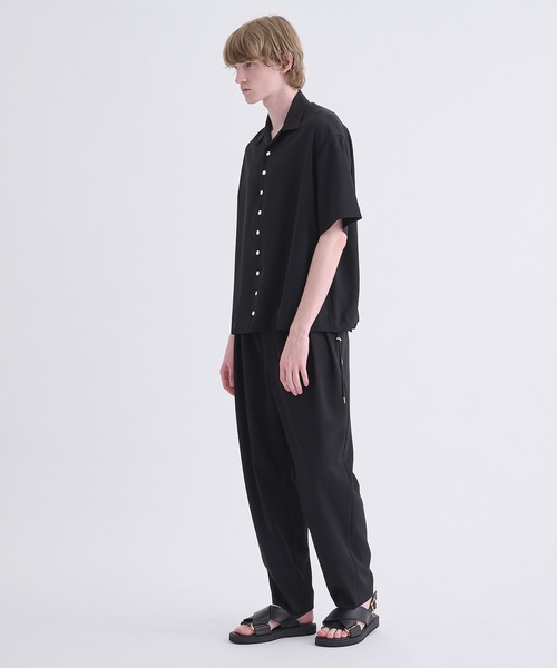 CULLNI(クルニ)の「【CULLNI】Dry Stretch Twill Drawstring Open Coller Short Sleeve Jaket(その他アウター・メンズ・ブラック/その他/ダークグレー・1/2)」の5枚目の写真