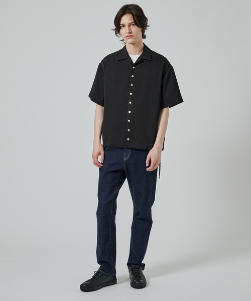 CULLNI(クルニ)の「【CULLNI】Dry Stretch Twill Drawstring Open Coller Short Sleeve Jaket(その他アウター・メンズ・ブラック/その他/ダークグレー・1/2)」の7枚目の写真