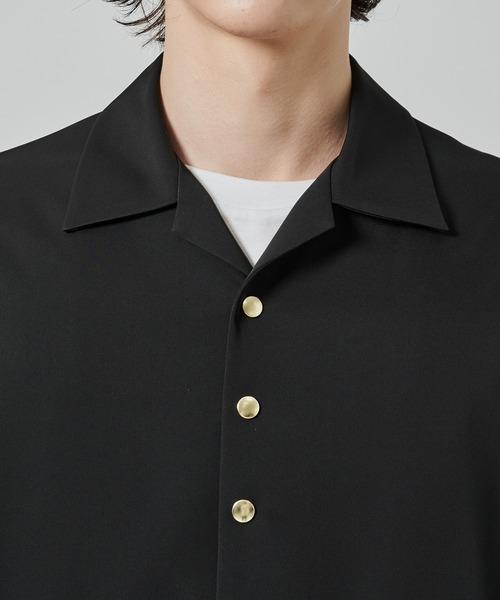 CULLNI(クルニ)の「【CULLNI】Dry Stretch Twill Drawstring Open Coller Short Sleeve Jaket(その他アウター・メンズ・ブラック/その他/ダークグレー・1/2)」の11枚目の写真