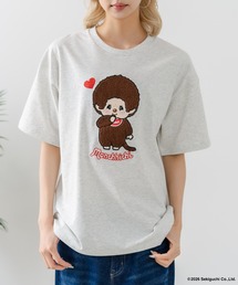 【Monchhichi/モンチッチ】【限定オリジナルデザイン】モンチッチ Tシャツ コットン100% ドロップショルダーシルエット プリント サガラ刺繍 半袖 カットソー キャラクター レトロ ユニセックス