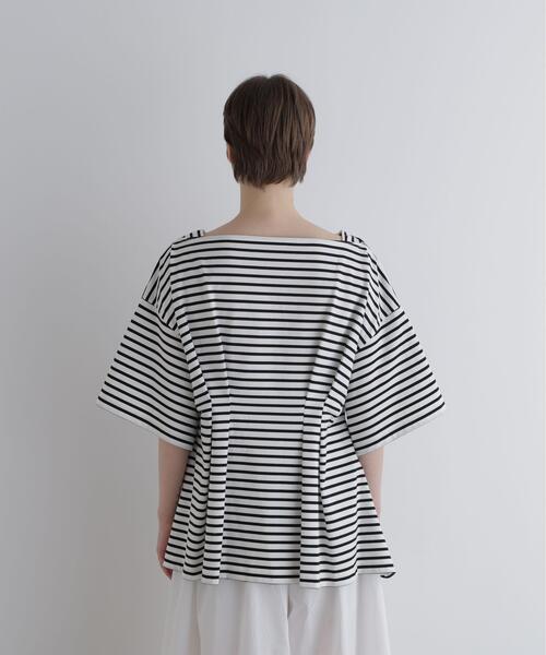 LE PHIL(ルフィル)の「◆ウエストタックボーダープルオーバー(Tシャツ/カットソー・レディース・ホワイト/ブラック・F)」の10枚目の写真