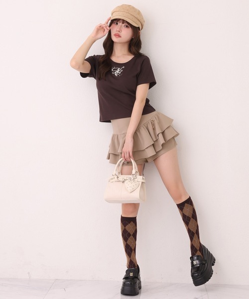 one after another NICE CLAUP（ワンアフターアナザーナイスクラップ）の「ワンポイントロゴTee（Tシャツ/カットソー・レディース・ピンク/ブラック/オフホワイト/ブラウン・FREE）」の13枚目の写真