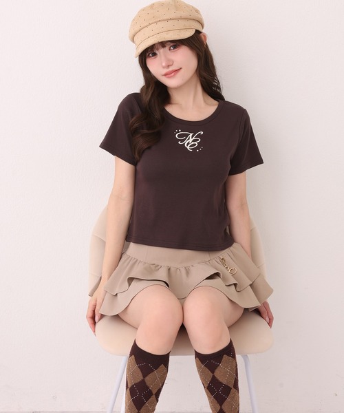 one after another NICE CLAUP（ワンアフターアナザーナイスクラップ）の「ワンポイントロゴTee（Tシャツ/カットソー・レディース・ピンク/ブラック/オフホワイト/ブラウン・FREE）」の15枚目の写真