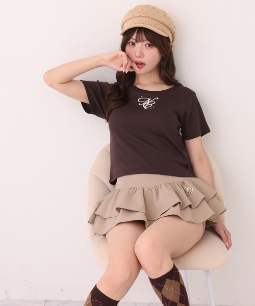 one after another NICE CLAUP（ワンアフターアナザーナイスクラップ）の「ワンポイントロゴTee（Tシャツ/カットソー・レディース・ピンク/ブラック/オフホワイト/ブラウン・FREE）」の16枚目の写真