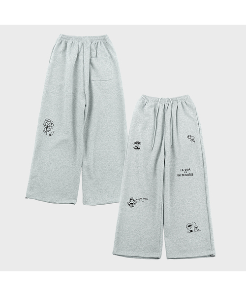 ARTISTWEAR（アーティストウェア）の「[ATW] ライズルーズワイドパンツ（スウェットパンツ・レディース・ブラック/グレー・SMALL/MEDIUM/LARGE/X-LARGE/XX-LARGE）」の2枚目の写真