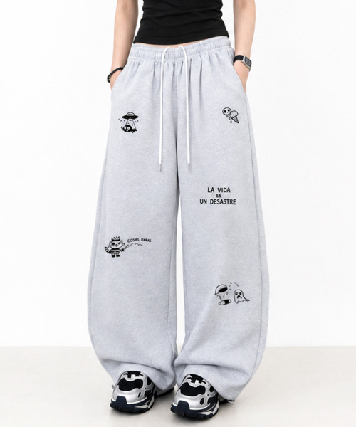 ARTISTWEAR（アーティストウェア）の「[ATW] ライズルーズワイドパンツ（スウェットパンツ・レディース・ブラック/グレー・SMALL/MEDIUM/LARGE/X-LARGE/XX-LARGE）」の5枚目の写真