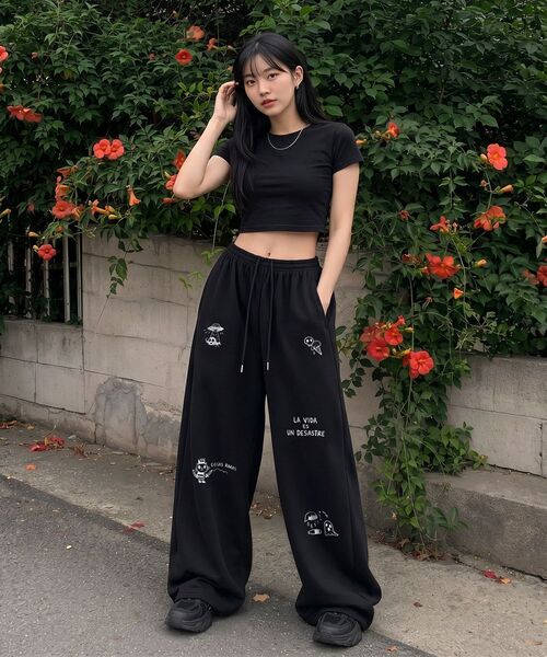 ARTISTWEAR（アーティストウェア）の「[ATW] ライズルーズワイドパンツ（スウェットパンツ・レディース・ブラック/グレー・SMALL/MEDIUM/LARGE/X-LARGE/XX-LARGE）」の10枚目の写真