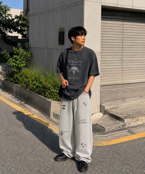 ARTISTWEAR（アーティストウェア）の「[ATW] ライズルーズワイドパンツ（スウェットパンツ・レディース・ブラック/グレー・SMALL/MEDIUM/LARGE/X-LARGE/XX-LARGE）」の13枚目の写真