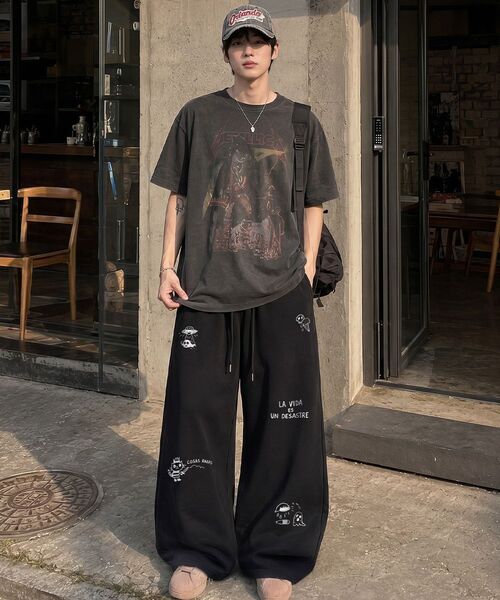 ARTISTWEAR（アーティストウェア）の「[ATW] ライズルーズワイドパンツ（スウェットパンツ・レディース・ブラック/グレー・SMALL/MEDIUM/LARGE/X-LARGE/XX-LARGE）」の16枚目の写真