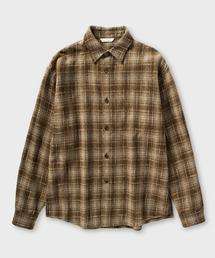 ウールチェックシャツ_BROWN