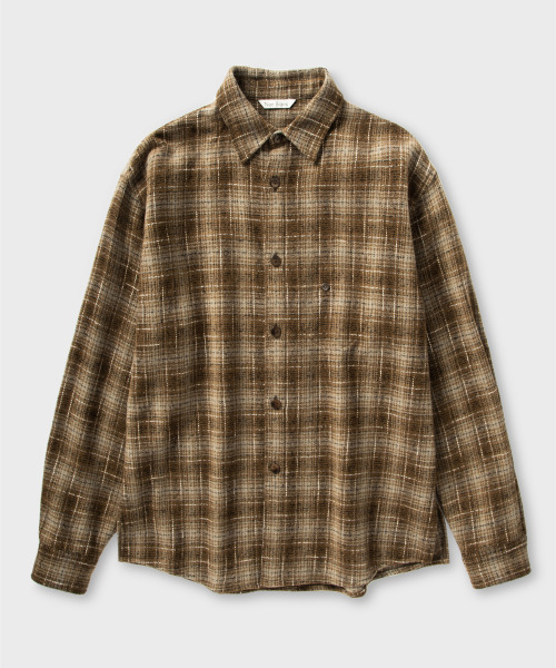 NONBLANK(ノンブランク)の「ウールチェックシャツ_BROWN(シャツ/ブラウス・メンズ・ブラウン・MEDIUM/LARGE/X-LARGE)」の1枚目の写真
