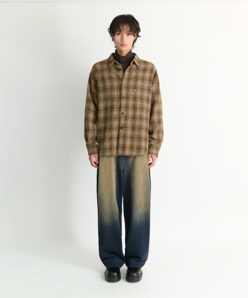 NONBLANK(ノンブランク)の「ウールチェックシャツ_BROWN(シャツ/ブラウス・メンズ・ブラウン・MEDIUM/LARGE/X-LARGE)」の4枚目の写真