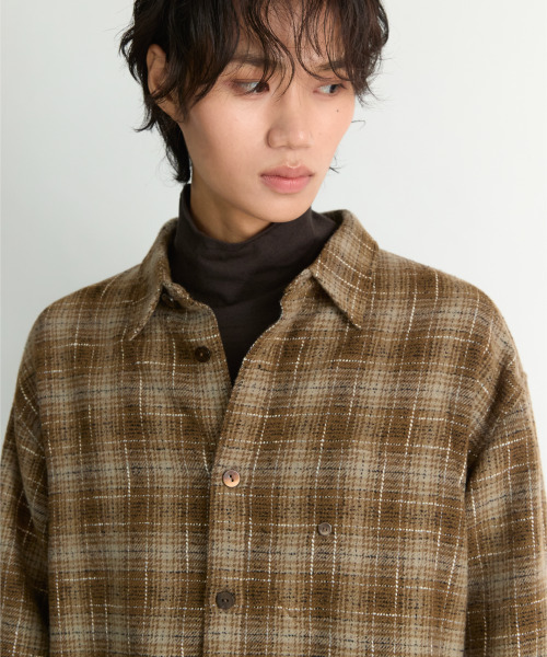 NONBLANK(ノンブランク)の「ウールチェックシャツ_BROWN(シャツ/ブラウス・メンズ・ブラウン・MEDIUM/LARGE/X-LARGE)」の5枚目の写真