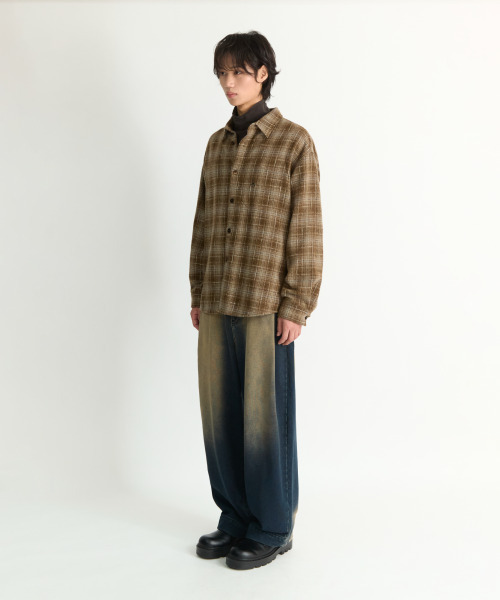 NONBLANK(ノンブランク)の「ウールチェックシャツ_BROWN(シャツ/ブラウス・メンズ・ブラウン・MEDIUM/LARGE/X-LARGE)」の6枚目の写真