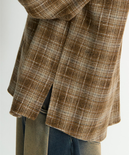 NONBLANK(ノンブランク)の「ウールチェックシャツ_BROWN(シャツ/ブラウス・メンズ・ブラウン・MEDIUM/LARGE/X-LARGE)」の7枚目の写真