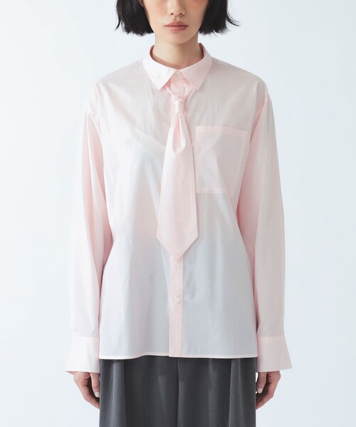 Ray BEAMS(レイビームス)の「ネクタイ セット ビッグシャツ(シャツ/ブラウス・レディース・ピンク/ホワイト・ONE SIZE)」の15枚目の写真