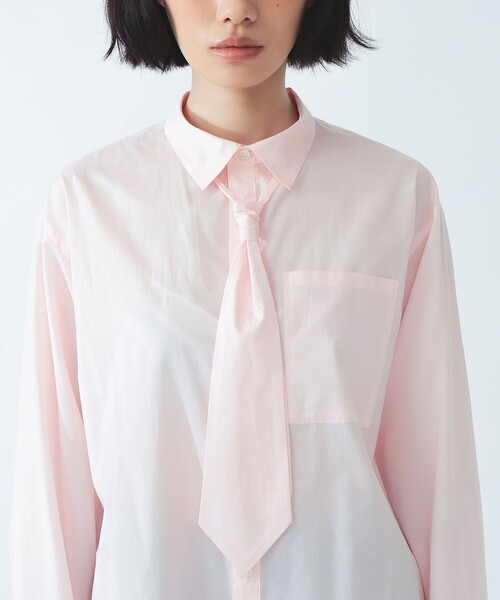 Ray BEAMS(レイビームス)の「ネクタイ セット ビッグシャツ(シャツ/ブラウス・レディース・ピンク/ホワイト・ONE SIZE)」の18枚目の写真