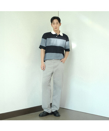 [COUTURE]グレーセミワイドピグメントコットンパンツ