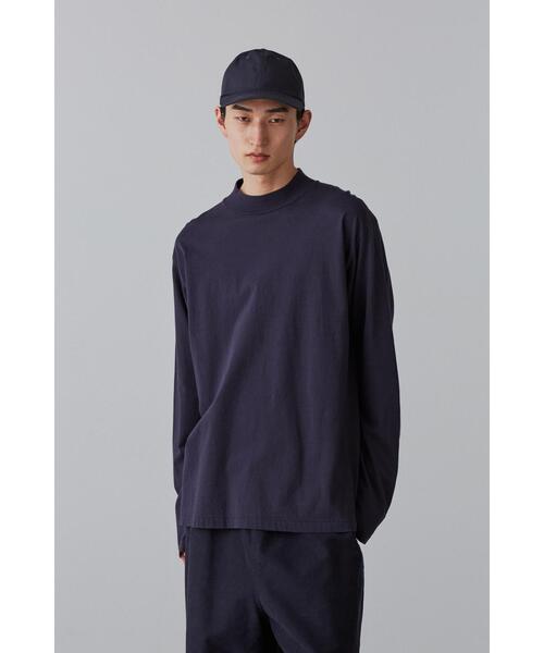 YLEVE(イレーヴ)の「Y / ORGANIC COTTON JERSEY MOCK NECK L/S T(Tシャツ/カットソー・メンズ・ネイビー/ホワイト・1/4)」の2枚目の写真