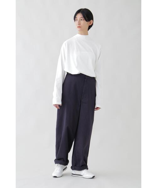 YLEVE(イレーヴ)の「Y / ORGANIC COTTON JERSEY MOCK NECK L/S T(Tシャツ/カットソー・メンズ・ネイビー/ホワイト・1/4)」の20枚目の写真