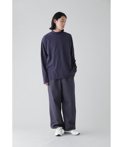 YLEVE(イレーヴ)の「Y / ORGANIC COTTON JERSEY MOCK NECK L/S T(Tシャツ/カットソー・メンズ・ネイビー/ホワイト・1/4)」の15枚目の写真
