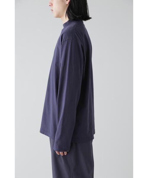 YLEVE(イレーヴ)の「Y / ORGANIC COTTON JERSEY MOCK NECK L/S T(Tシャツ/カットソー・メンズ・ネイビー/ホワイト・1/4)」の14枚目の写真