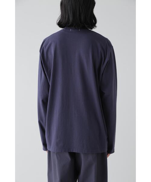 YLEVE(イレーヴ)の「Y / ORGANIC COTTON JERSEY MOCK NECK L/S T(Tシャツ/カットソー・メンズ・ネイビー/ホワイト・1/4)」の13枚目の写真