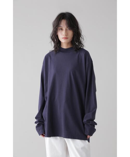 YLEVE(イレーヴ)の「Y / ORGANIC COTTON JERSEY MOCK NECK L/S T(Tシャツ/カットソー・メンズ・ネイビー/ホワイト・1/4)」の9枚目の写真
