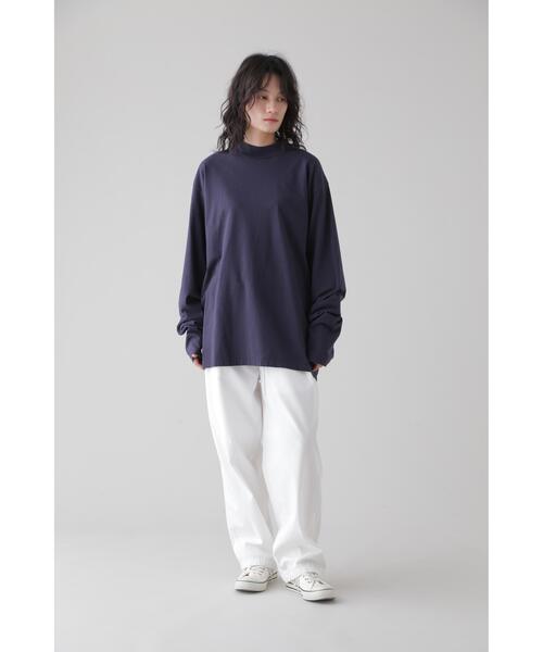 YLEVE(イレーヴ)の「Y / ORGANIC COTTON JERSEY MOCK NECK L/S T(Tシャツ/カットソー・メンズ・ネイビー/ホワイト・1/4)」の8枚目の写真