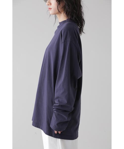 YLEVE(イレーヴ)の「Y / ORGANIC COTTON JERSEY MOCK NECK L/S T(Tシャツ/カットソー・メンズ・ネイビー/ホワイト・1/4)」の7枚目の写真
