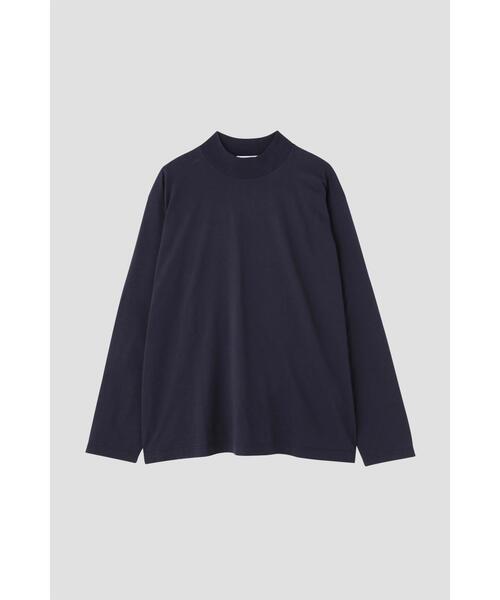 YLEVE(イレーヴ)の「Y / ORGANIC COTTON JERSEY MOCK NECK L/S T(Tシャツ/カットソー・メンズ・ネイビー/ホワイト・1/4)」の6枚目の写真