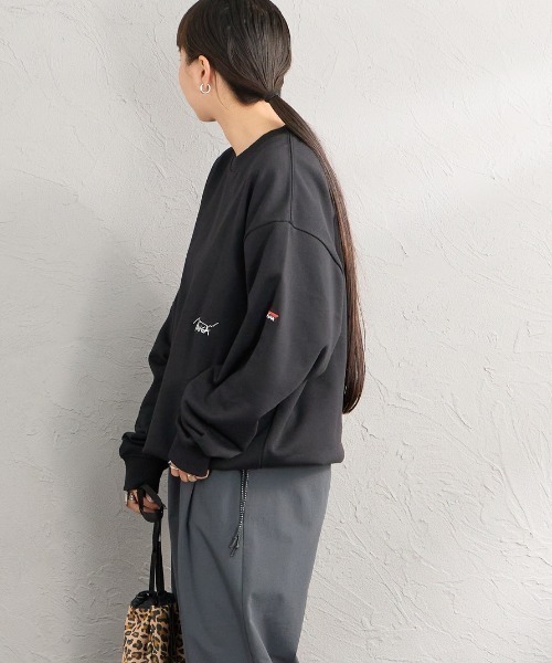 NANGA（ナンガ）の「【WEB先行予約】[NANGA/ナンガ] 別注 ワンポイントロゴ刺繍 ドローコードスウェット（スウェット・レディース・ブラック/ネイビー・L/M/S）」の6枚目の写真