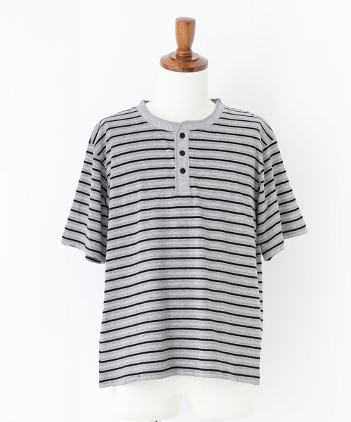 MDR（エムディアール）の「マルチボーダー ヘンリーネック半袖Tシャツ（Tシャツ/カットソー・メンズ・ブラウン/杢グレー・M/L）」の15枚目の写真