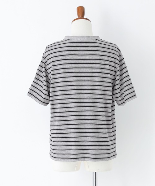 MDR（エムディアール）の「マルチボーダー ヘンリーネック半袖Tシャツ（Tシャツ/カットソー・メンズ・ブラウン/杢グレー・M/L）」の13枚目の写真