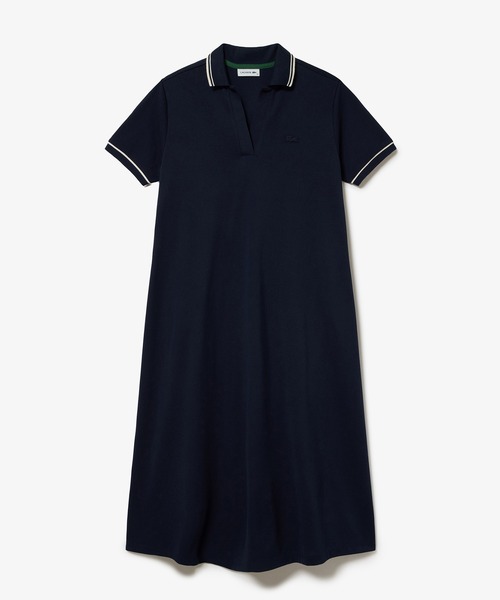 LACOSTE(ラコステ)の「ラインリブスキッパーネック鹿の子ポロドレス / ポロワンピース(ワンピース・レディース・ダークグリーン/ブラウン/ネイビー・34/36/38/40)」の13枚目の写真