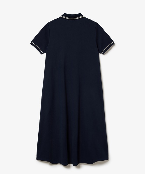 LACOSTE(ラコステ)の「ラインリブスキッパーネック鹿の子ポロドレス / ポロワンピース(ワンピース・レディース・ダークグリーン/ブラウン/ネイビー・34/36/38/40)」の14枚目の写真
