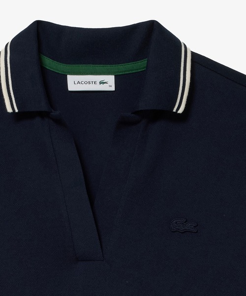 LACOSTE(ラコステ)の「ラインリブスキッパーネック鹿の子ポロドレス / ポロワンピース(ワンピース・レディース・ダークグリーン/ブラウン/ネイビー・34/36/38/40)」の15枚目の写真