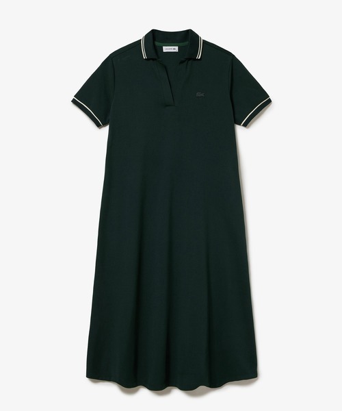 LACOSTE(ラコステ)の「ラインリブスキッパーネック鹿の子ポロドレス / ポロワンピース(ワンピース・レディース・ダークグリーン/ブラウン/ネイビー・34/36/38/40)」の21枚目の写真