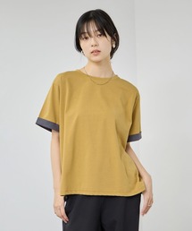 【SARARI/サラリ】 接触冷感UVカット 袖配色プレーティング クルーネック Tシャツ