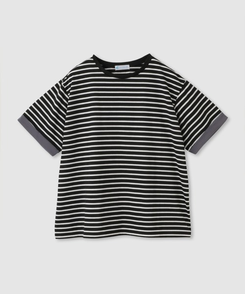 NAVY(ネイビー)の「【SARARI/サラリ】 接触冷感UVカット 袖配色プレーティング クルーネック Tシャツ(Tシャツ/カットソー・レディース・ブラック系その他/ホワイト系その他/マスタード・M/L)」の11枚目の写真