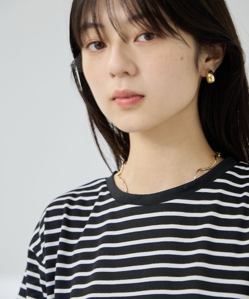 NAVY(ネイビー)の「【SARARI/サラリ】 接触冷感UVカット 袖配色プレーティング クルーネック Tシャツ(Tシャツ/カットソー・レディース・ブラック系その他/ホワイト系その他/マスタード・M/L)」の20枚目の写真