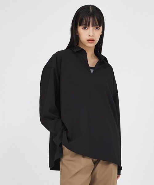 FORTUNA HOMME(フォルトゥナオム)の「【FORTUNA /フォルトゥナ】プルオーバースキッパー長袖シャツ / FHSP-0260(シャツ/ブラウス・メンズ・ブラック/ブラウン・M/L)」の2枚目の写真