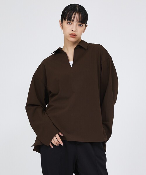 FORTUNA HOMME(フォルトゥナオム)の「【FORTUNA /フォルトゥナ】プルオーバースキッパー長袖シャツ / FHSP-0260(シャツ/ブラウス・メンズ・ブラック/ブラウン・M/L)」の9枚目の写真