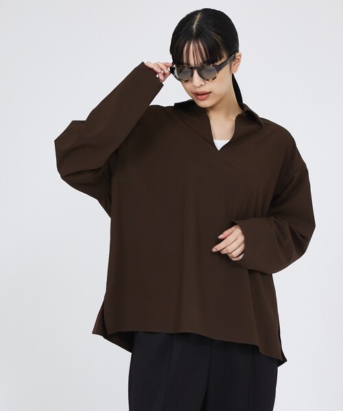 FORTUNA HOMME(フォルトゥナオム)の「【FORTUNA /フォルトゥナ】プルオーバースキッパー長袖シャツ / FHSP-0260(シャツ/ブラウス・メンズ・ブラック/ブラウン・M/L)」の11枚目の写真