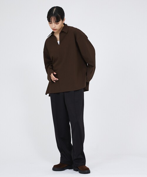 FORTUNA HOMME(フォルトゥナオム)の「【FORTUNA /フォルトゥナ】プルオーバースキッパー長袖シャツ / FHSP-0260(シャツ/ブラウス・メンズ・ブラック/ブラウン・M/L)」の13枚目の写真