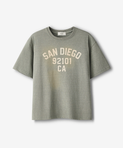 ECORR（エコル）の「[ユニセックス] ピグメントブラシ CA クロップ半袖Tシャツ_カーキ（Tシャツ/カットソー・レディース・その他・0/1/2/3）」の2枚目の写真